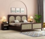 Calviero Solid Wood King Size Bed With Stylish Panel Headboard