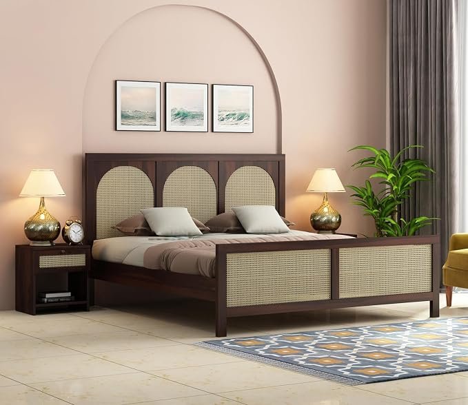 Calviero Solid Wood King Size Bed With Stylish Panel Headboard (3) Calviero Solid Wood King Size Bed With Stylish Panel Headboard - Image 1