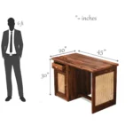 Cavellon Solid Wood Writing Table With Refined Natural Finish - Image 4