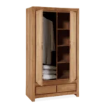 Cedarline Solid Wood Wardrobe in Classic Wooden Finish - Image 2