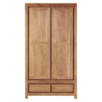Cedarline Solid Wood Wardrobe in Classic Wooden Finish - Image 3