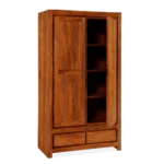 Cedarline Solid Wood Wardrobe in Classic Wooden Finish - Image 6