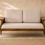 Drevano Premium Wooden Sofa with Soft Upholstered Seating