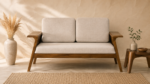 Drevano Premium Wooden Sofa with Soft Upholstered Seating