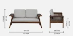 Drevano Premium Wooden Sofa with Soft Upholstered Seating - Image 6