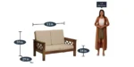 Elarvo Solid Wood Lounge Sofa with Comfortable Fabric Cushions - Image 7
