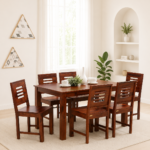 Elarwyn Premium Solid Wood 6 Seater Dining Set