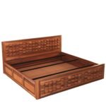 Elarwyn Sheesham Wood King Size Bed With Hydraulic Storage - Image 3