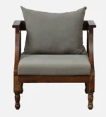 Elvaria Premium 1 Seater Sofa with Natural Wood Frame and Soft Cushions - Image 3