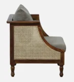 Elvaria Premium 1 Seater Sofa with Natural Wood Frame and Soft Cushions - Image 4