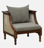 Elvaria Premium 1 Seater Sofa with Natural Wood Frame and Soft Cushions - Image 5