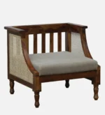 Elvaria Premium 1 Seater Sofa with Natural Wood Frame and Soft Cushions - Image 6
