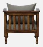Elvaria Premium 1 Seater Sofa with Natural Wood Frame and Soft Cushions - Image 7