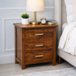 Elvaria Wooden Bedside Table With Spacious Storage
