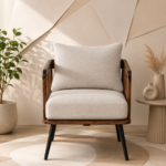 Elyven Sheesham Wood Accent Chair in Natural Rustic Finish