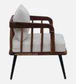 Elyven Sheesham Wood Accent Chair in Natural Rustic Finish - Image 2