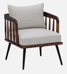 Elyven Sheesham Wood Accent Chair in Natural Rustic Finish - Image 3
