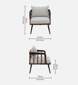 Elyven Sheesham Wood Accent Chair in Natural Rustic Finish - Image 6