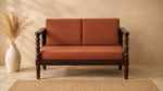 Farnivo Modern Sofa with Natural Wood Armrest Detailing