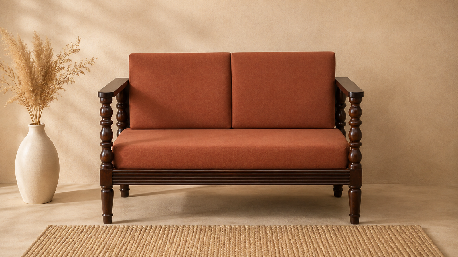 Farnivo Modern Sofa with Natural Wood Armrest Detailing (1) Farnivo Modern Sofa with Natural Wood Armrest Detailing - Image 1
