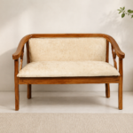 Halviero Contemporary Wooden Sofa with Plush Cushion Seating