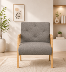 Kavero Sheesham Wood 1 Seater Sofa in Natural Honey Finish