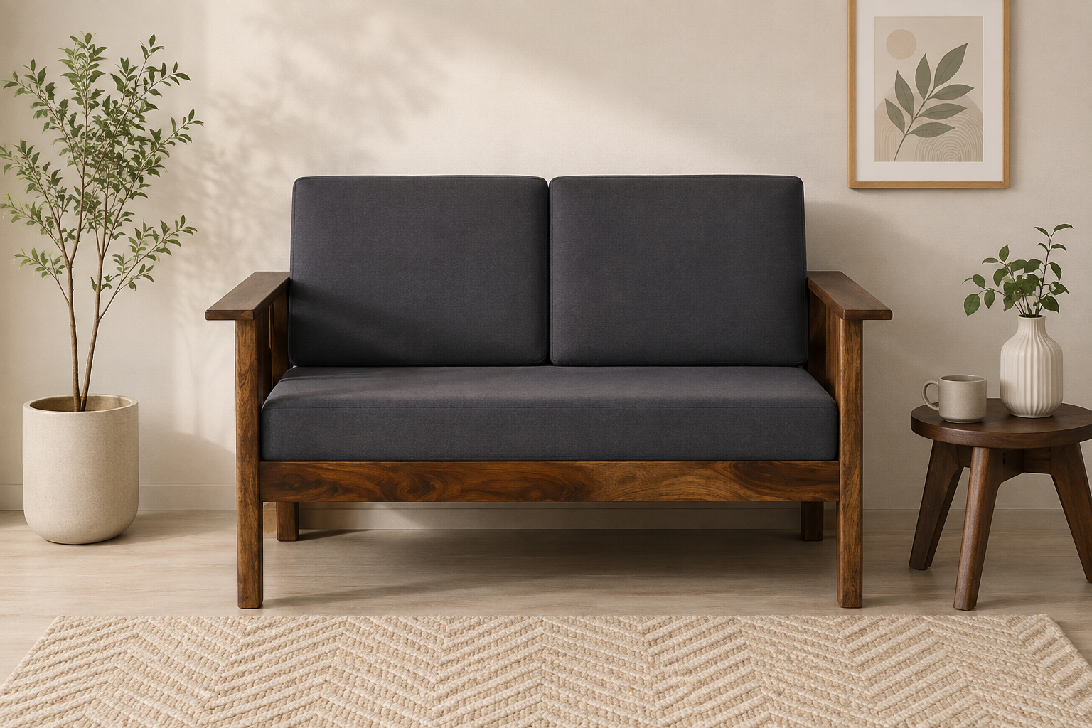 Kervano Modern Fabric Sofa with Refined Wooden Frame (1) Kervano Modern Fabric Sofa with Refined Wooden Frame - Image 1