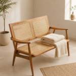 Lorvian Solid Wood Sofa with Soft Upholstered Cushions