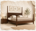 Marvello Solid Wood King Size Bed With Elegant Wooden Headboard