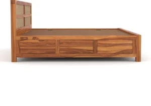 Modern Sheesham Wood Storage Bed - Image 3