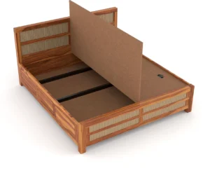 Modern Sheesham Wood Storage Bed - Image 5