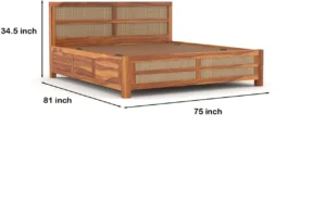 Modern Sheesham Wood Storage Bed - Image 6