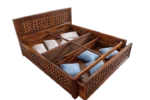Norvella Solid Wood King Size Bed With Hydraulic Storage - Image 6