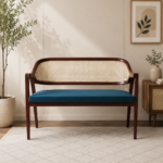 Norvello Premium Wooden Sofa with Cushioned Backrest and Armrests