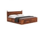 Orlavia Sheesham Wood Queen Size Bed With Hydraulic Storage - Image 6