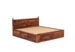 Orlavia Sheesham Wood Queen Size Bed With Hydraulic Storage - Image 4