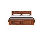 Orlavia Sheesham Wood Queen Size Bed With Hydraulic Storage - Image 2
