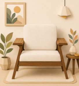 Orrin Sheesham Wood Lounge Sofa in Elegant Walnut Finish