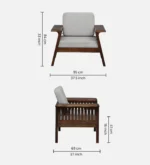 Orrin Sheesham Wood Lounge Sofa in Elegant Walnut Finish - Image 5