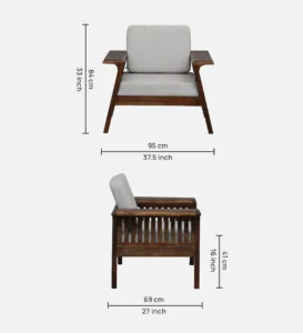 Orrin Sheesham Wood Lounge Sofa in Elegant Walnut Finish - Image 5