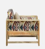 Rovian Solid Wood Lounge Chair with Premium Cushioned Backrest - Image 2