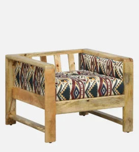 Rovian Solid Wood Lounge Chair with Premium Cushioned Backrest - Image 3