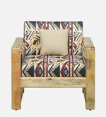 Rovian Solid Wood Lounge Chair with Premium Cushioned Backrest - Image 4