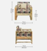 Rovian Solid Wood Lounge Chair with Premium Cushioned Backrest - Image 5