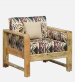 Rovian Solid Wood Lounge Chair with Premium Cushioned Backrest - Image 6