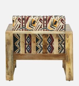 Rovian Solid Wood Lounge Chair with Premium Cushioned Backrest - Image 7