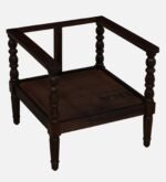 Roviera Solid Wood 1 Seater Sofa with Elegant Fabric Upholstered Backrest - Image 4