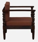 Roviera Solid Wood 1 Seater Sofa with Elegant Fabric Upholstered Backrest - Image 6