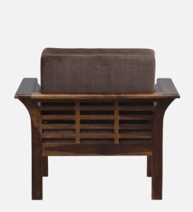 Varello Solid Wood 1 Seater Lounge Sofa with Fabric Seating - Image 4