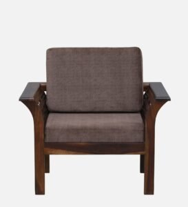 Varello Solid Wood 1 Seater Lounge Sofa with Fabric Seating - Image 7